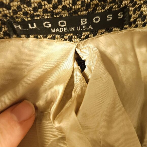 Hugo Boss Mens 44L Beige Wool 2-Button Ventless Sports Coat Blazer Suit - Picture 10 of 11